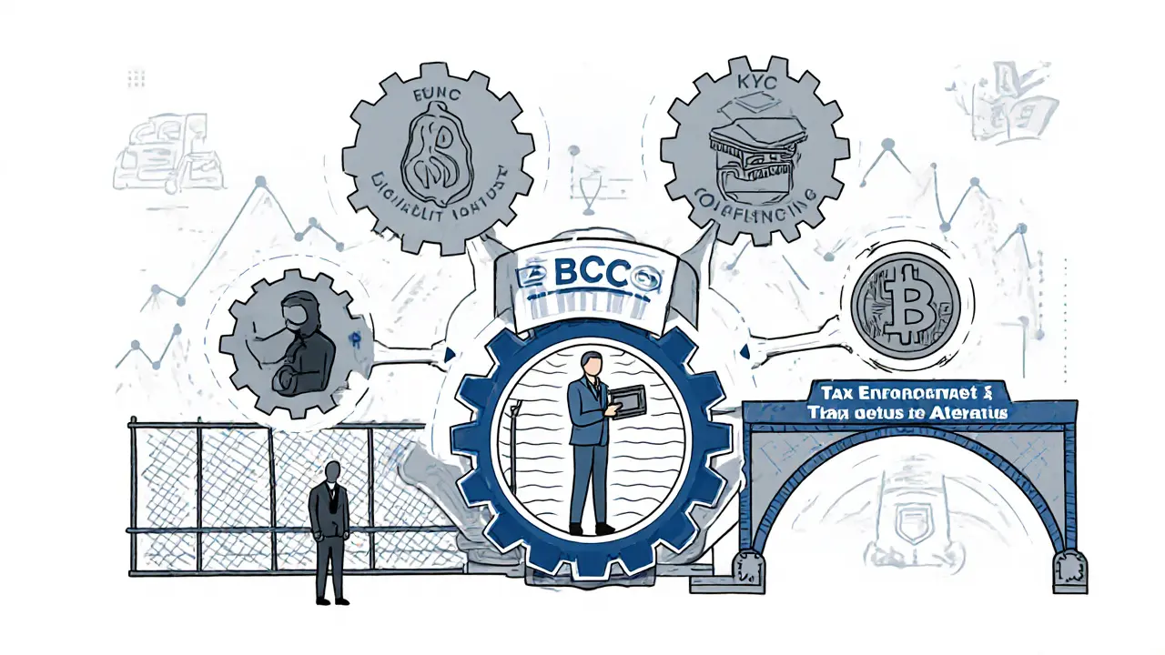 Regulatorisches System Boliviens mit VASP-Lizenzen, KYC und Stablecoin-Brücke zur internationalen Finanzwelt.