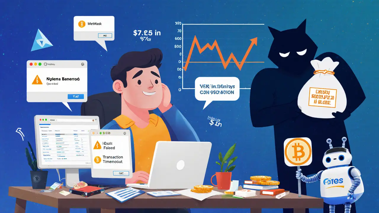 Nutzer mit Fehlernachrichten und langsamer Unterstützung, während ein Hack 120 Millionen Dollar stiehlt – Anyswaps praktisches Scheitern.