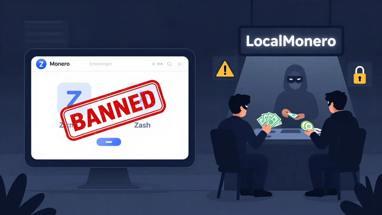 Nutzer handeln anonym auf P2P-Märkten, ohne rechtlichen Schutz, um Monero zu kaufen.