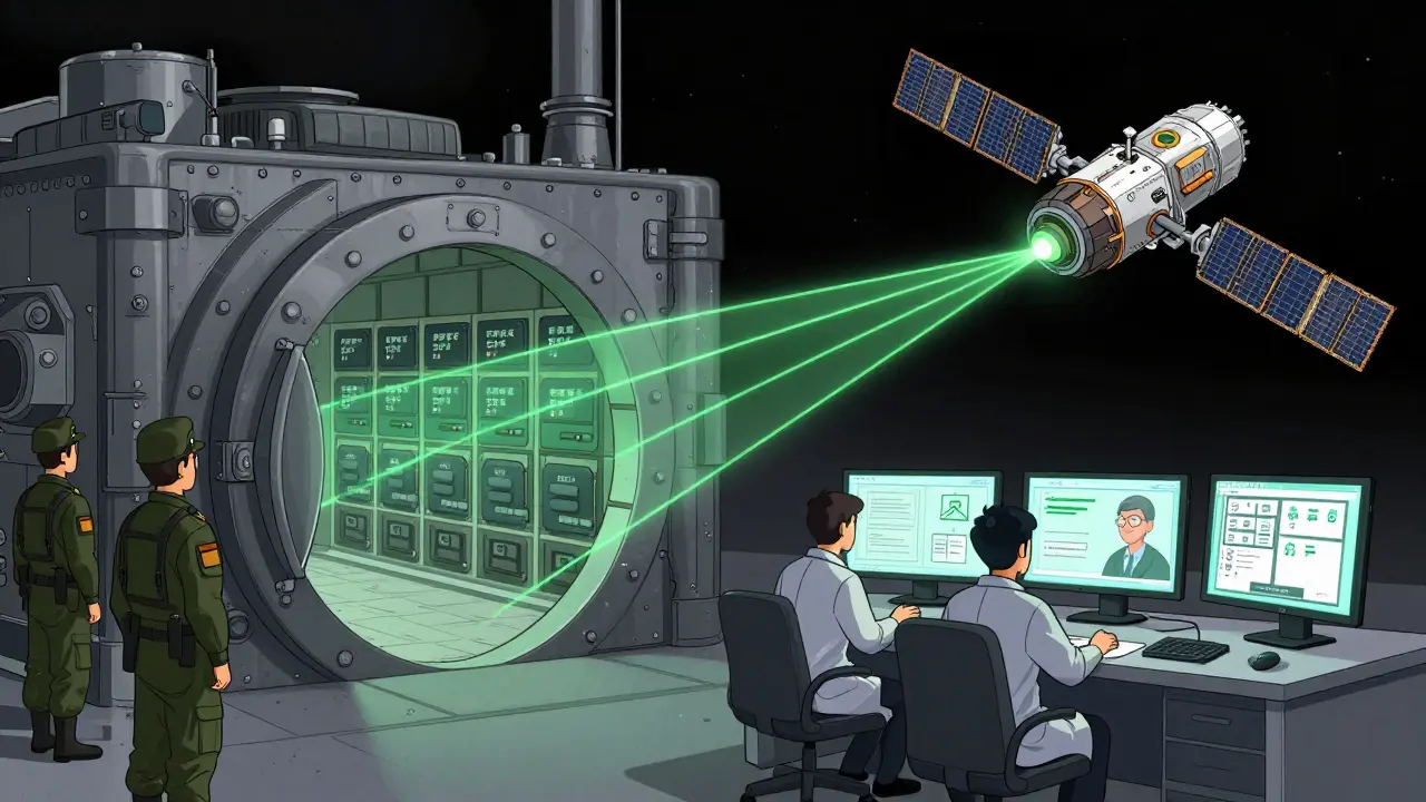 Vergleich zwischen traditionellem Kaltlager und satellitengestützter Datensicherung in der Krypto-Branche.