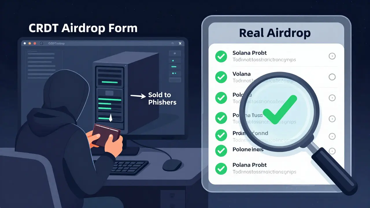 Linker Teil: Hacker stiehlt Wallet-Daten; rechter Teil: echte Blockchain-Transaktionen mit Prüfzeichen.