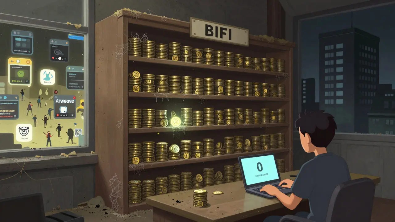 Verlassene BIFI-Token-Bibliothek mit 21 Milliarden Token, während andere Projekte florieren.