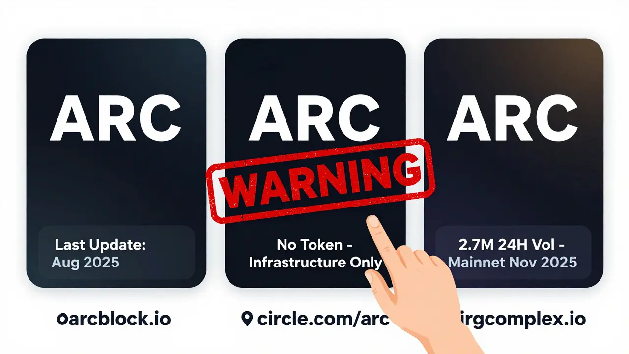 Börsenbild mit drei ARC-Listen: gleicher Ticker, aber unterschiedliche Volumina und Informationen – eine Warnung markiert die Verwechslungsgefahr.