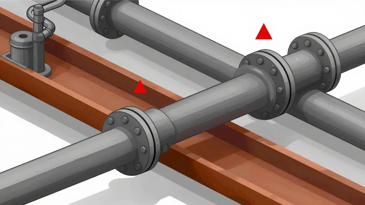 Schematische Darstellung einer leeren Blockchain-Pipeline ohne Liquidität.