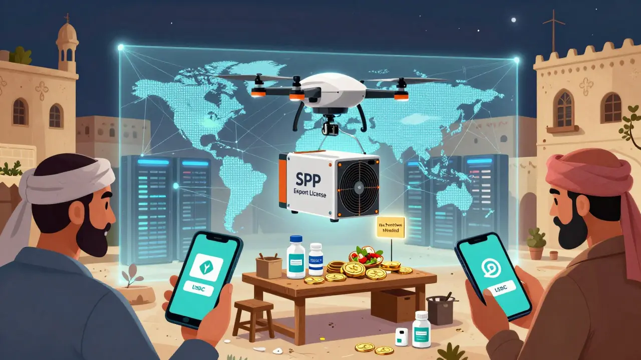 Syrische Bürger zahlen mit Stablecoins für Alltagsbedarfe und erhalten Mining-Ausrüstung per Lieferung – dank neuer Exportregelung.