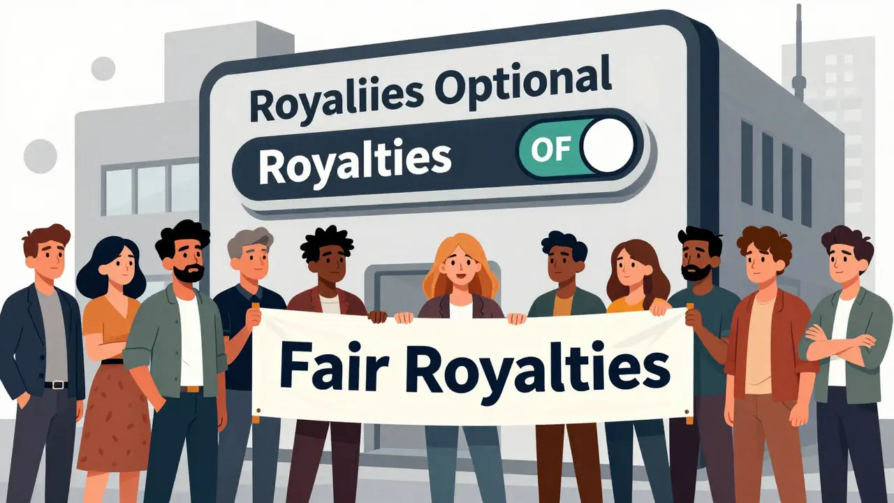 Digitale Künstler protestieren vor einem NFT-Marktplatz gegen optionale Tantiemen.