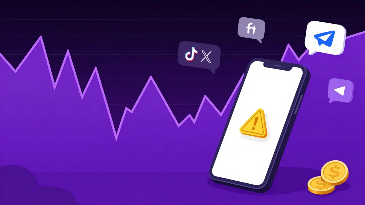 Ein volatiler Preisgraph eines PPL-Tokens mit einer Warnung in einer digitalen Wallet.