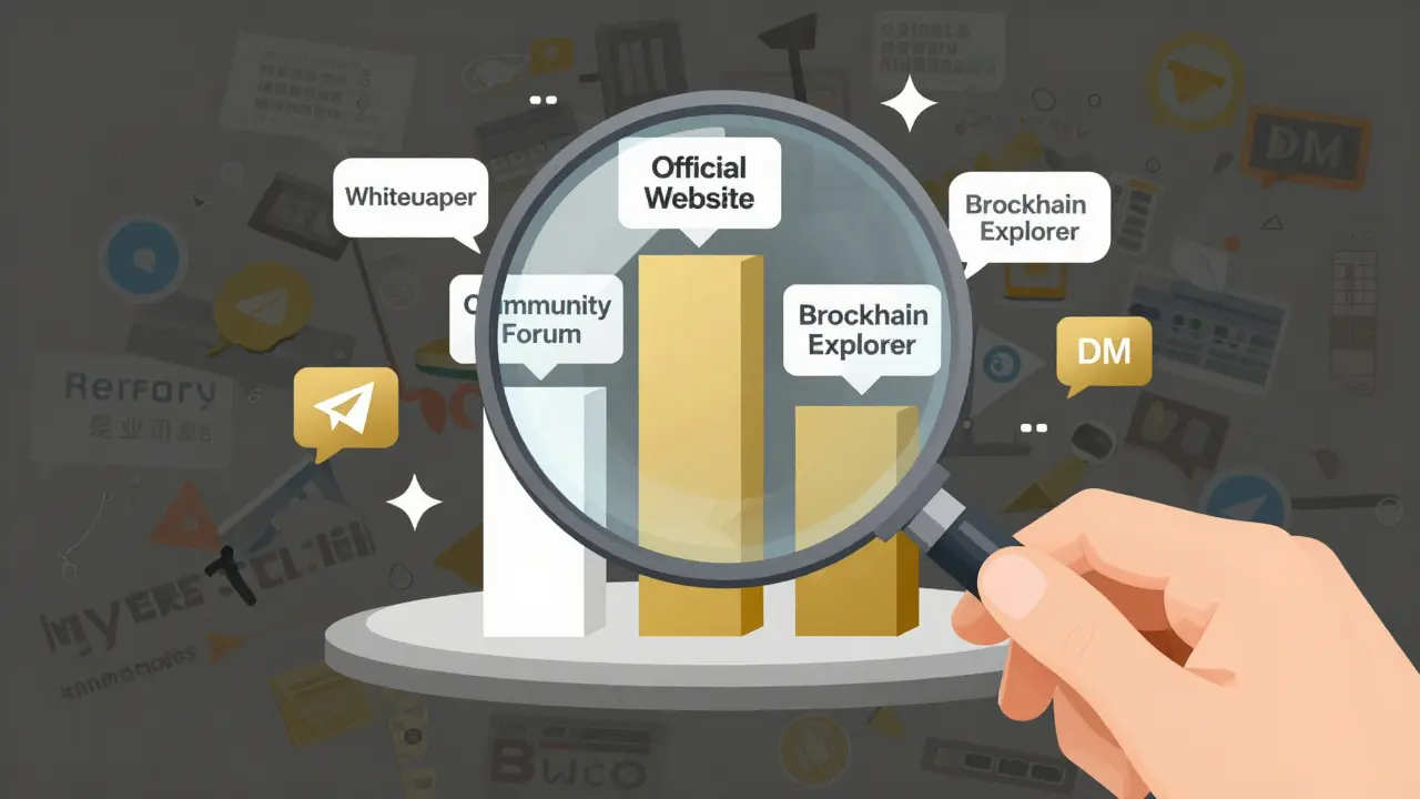 Verifikation von Krypto-Informationen durch offizielle Quellen statt anonymen Links.