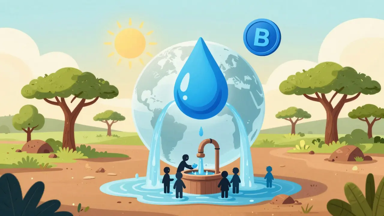Illustration: Blue Wells Project spendet Brunnenbau in Afrika