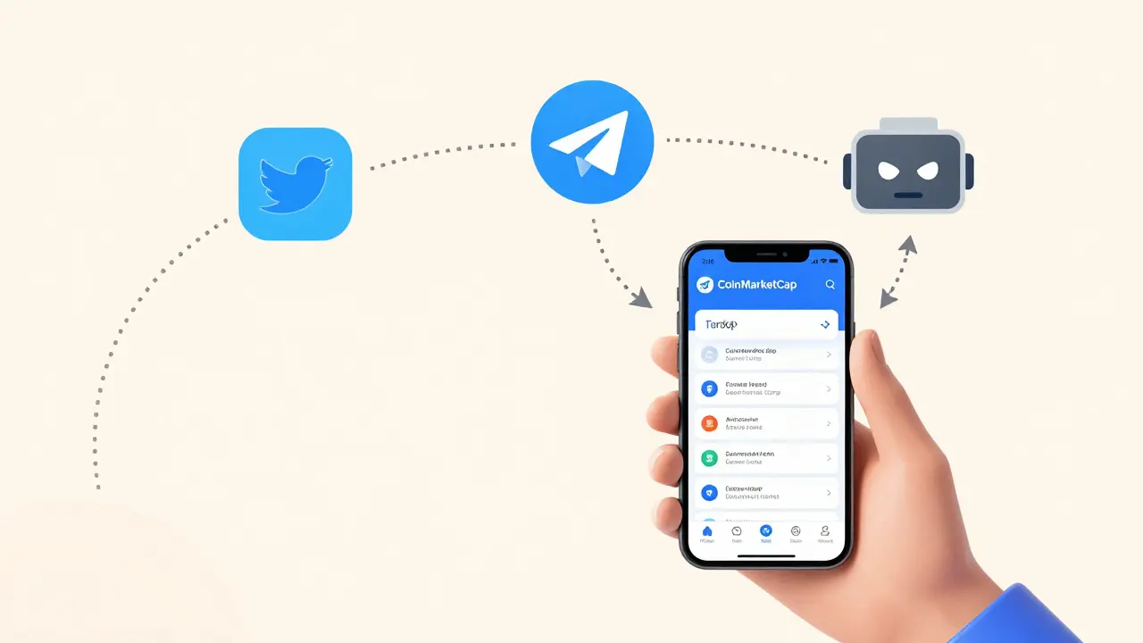 Illustration der Social-Media-Schritte für den Airdrop auf dem Smartphone