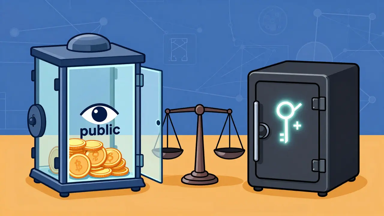 Illustration zum Gleichgewicht von Transparenz und Privatsphäre durch kryptografische Beweise
