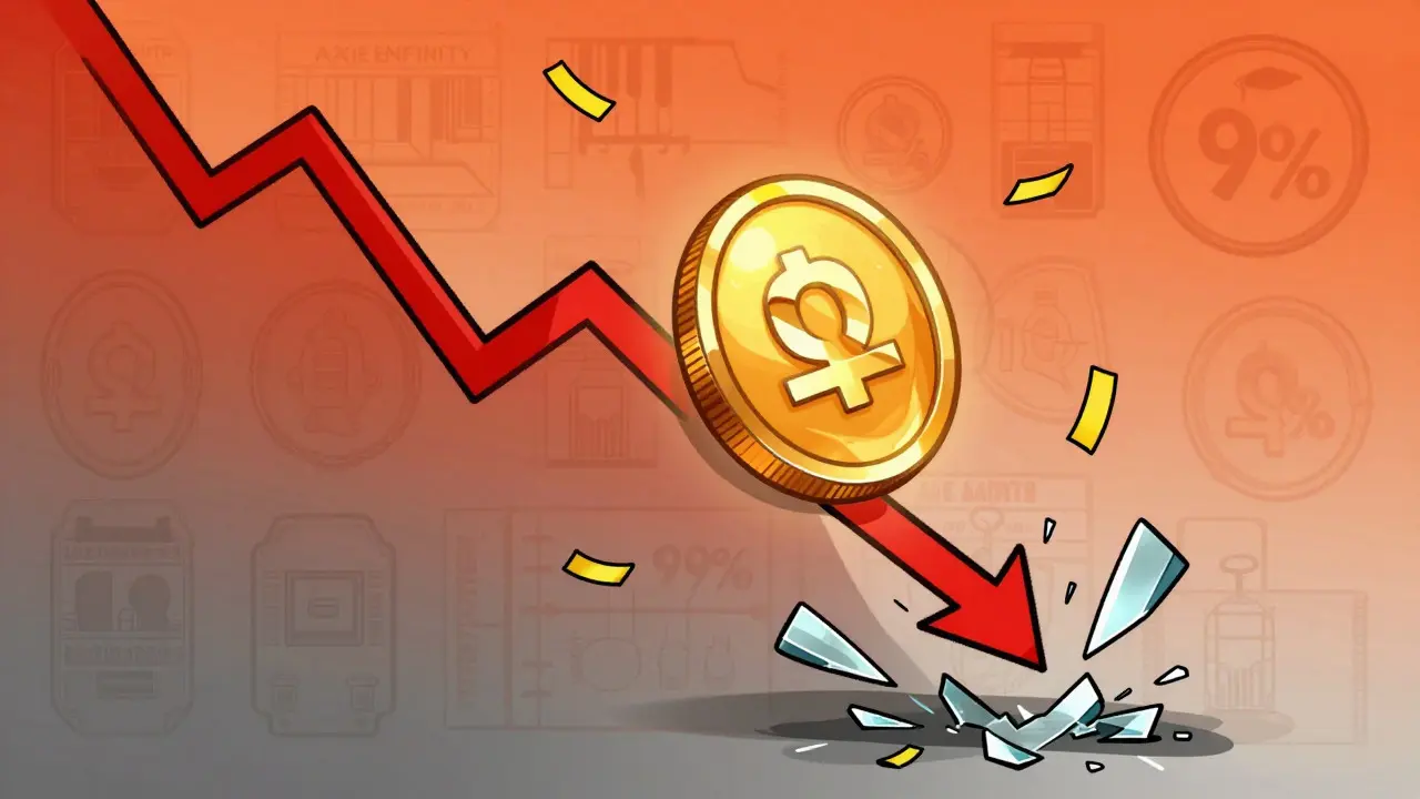 Diagramm zeigt drastischen Kursverfall eines Krypto-Tokens
