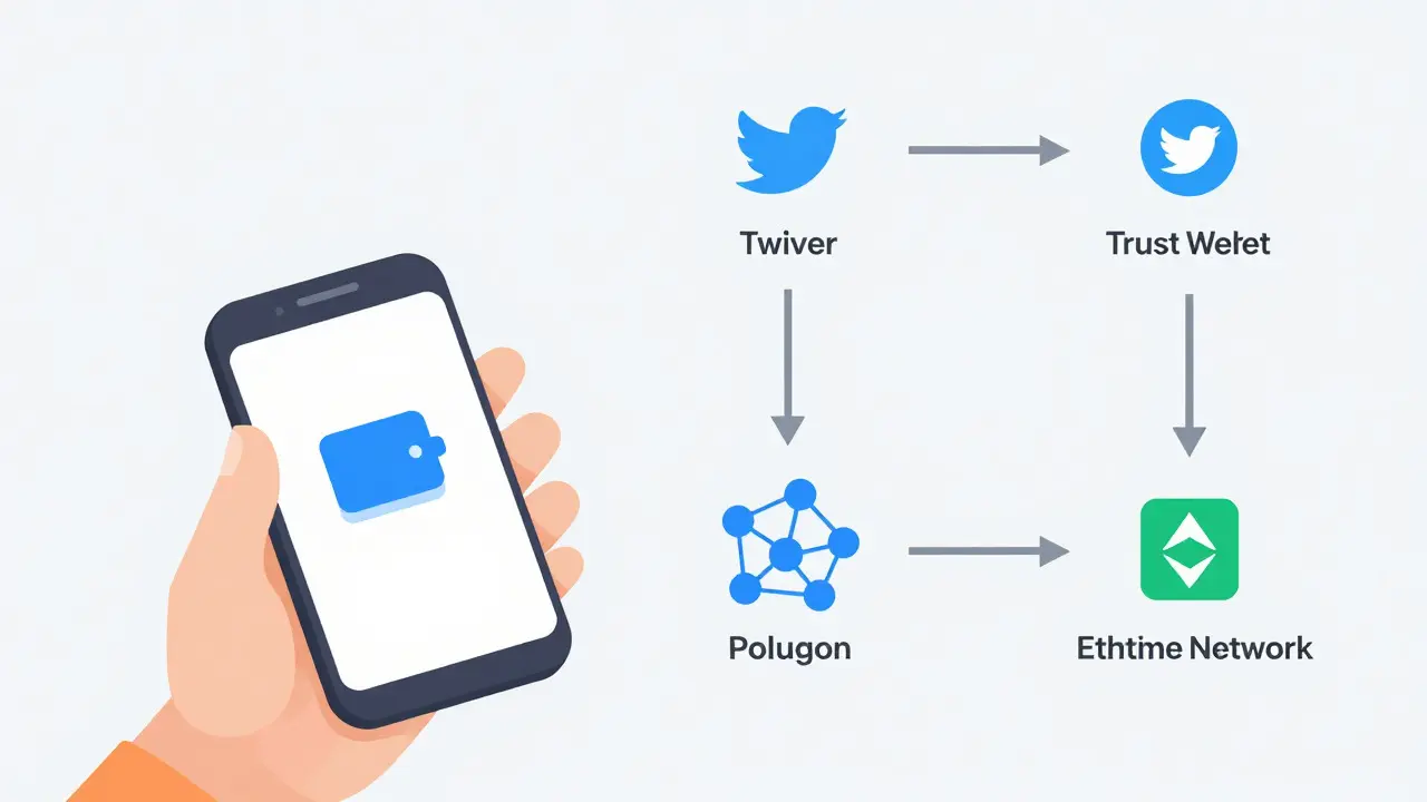 Prozessdiagramm der Wallet-Verbindung und des Claim-Vorgangs