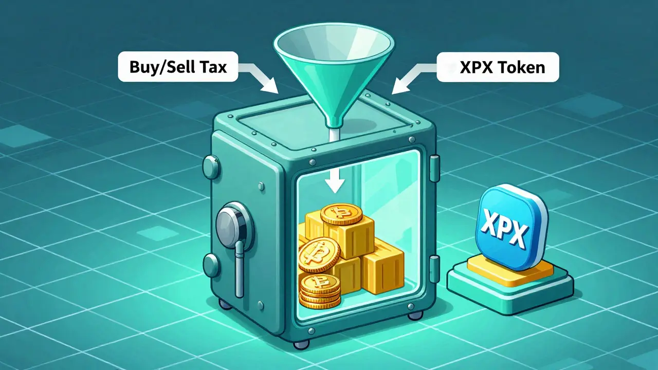 Schema der Asset-Sicherung und Reservebildung bei SmartDeFi XPX
