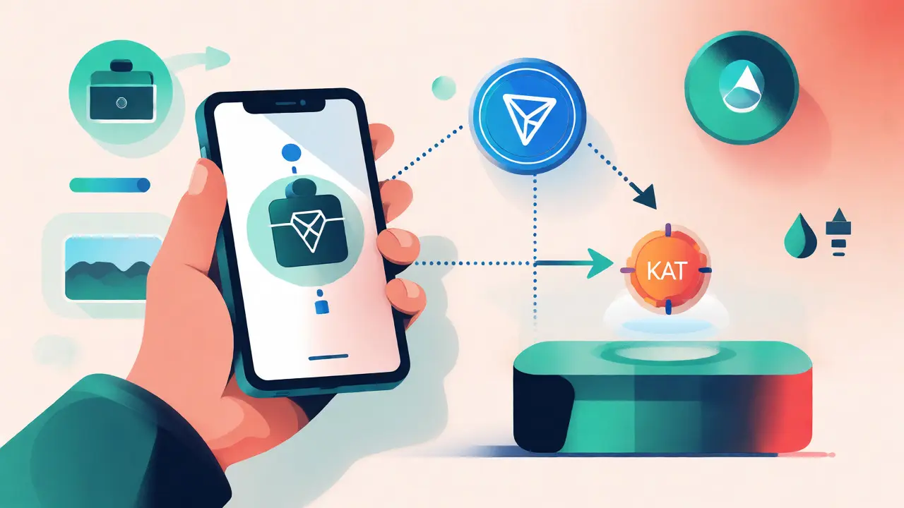 Schritt-für-Schritt-Token-Swap auf einer DEX illustriert