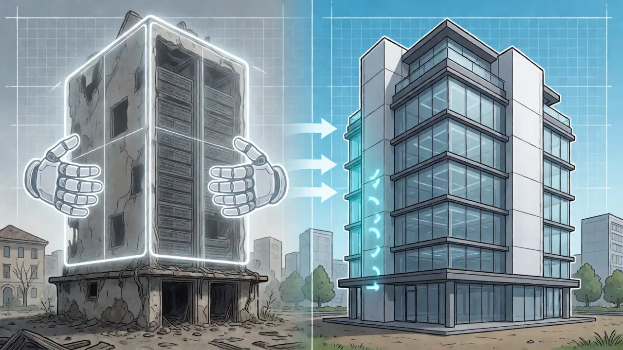 Technische Illustration des Übergangs von Garantex zur neuen Plattform Grinex.