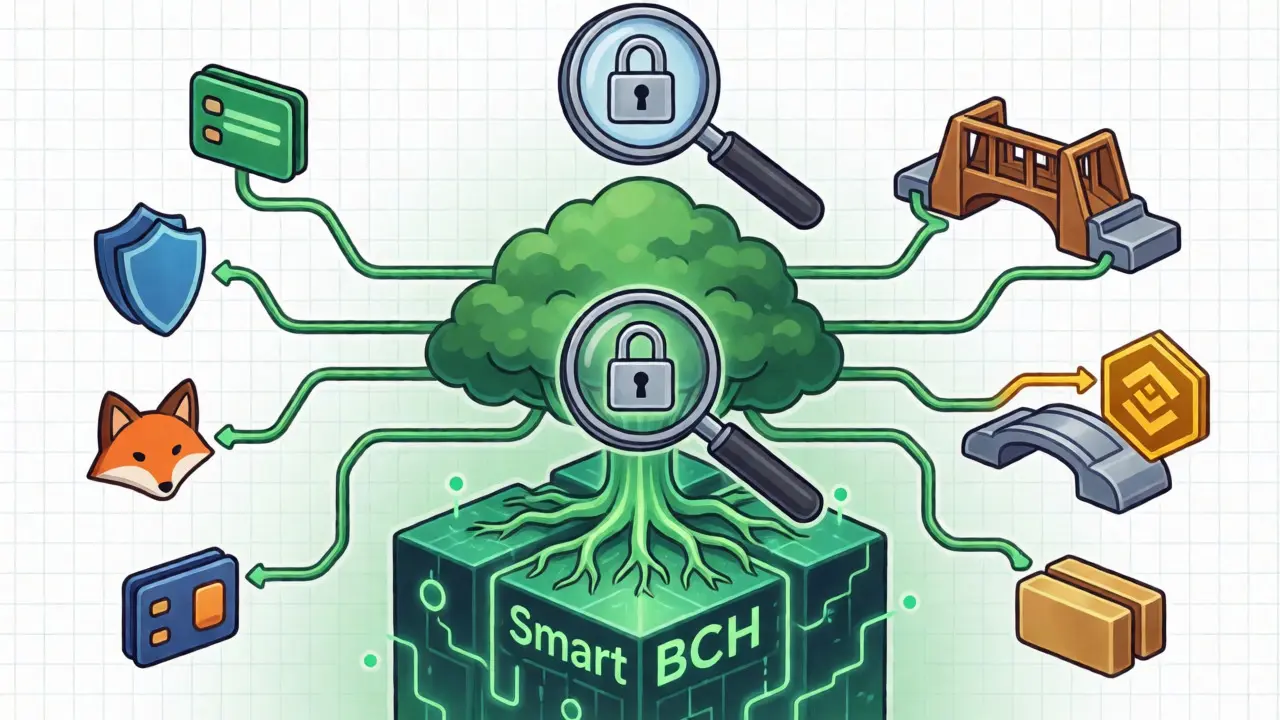 Technische Struktur des BenSwap-Ökosystems mit Fokus auf Sicherheit und Tokenomics