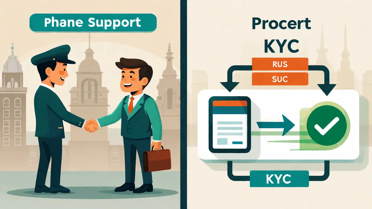 Illustration von persönlichem Kundenservice und schnellem KYC-Prozess